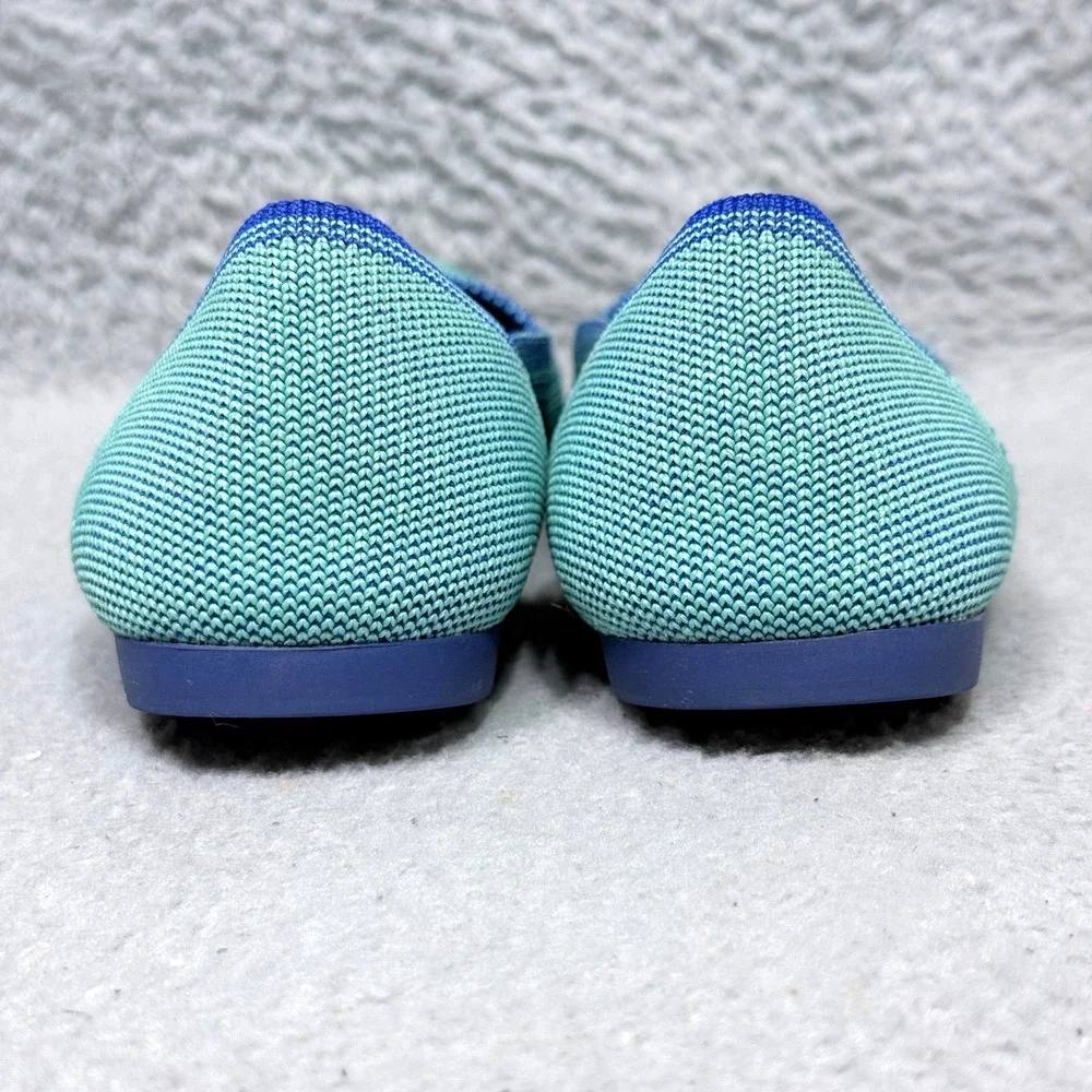 Rothy's The Point Womens Size 8.5‎ Slip On Ballet Flats Shoes Aquamarine Retired